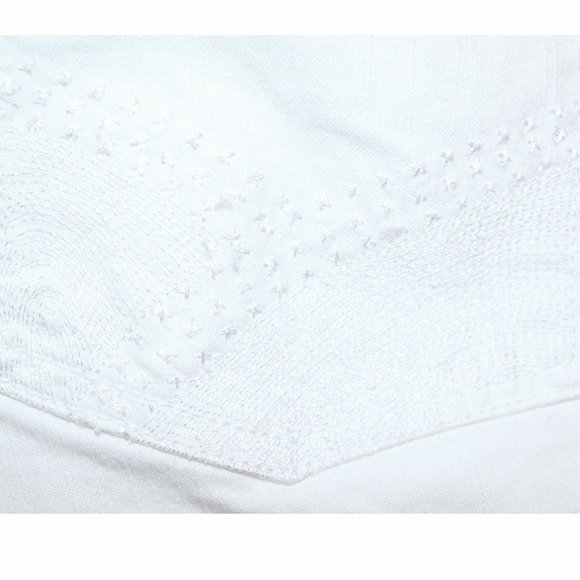 Amazing WHBM Blanc White Denim Raw Hem Cuffs Capri Jeans Size 10 GUC - Picture 11 of 14